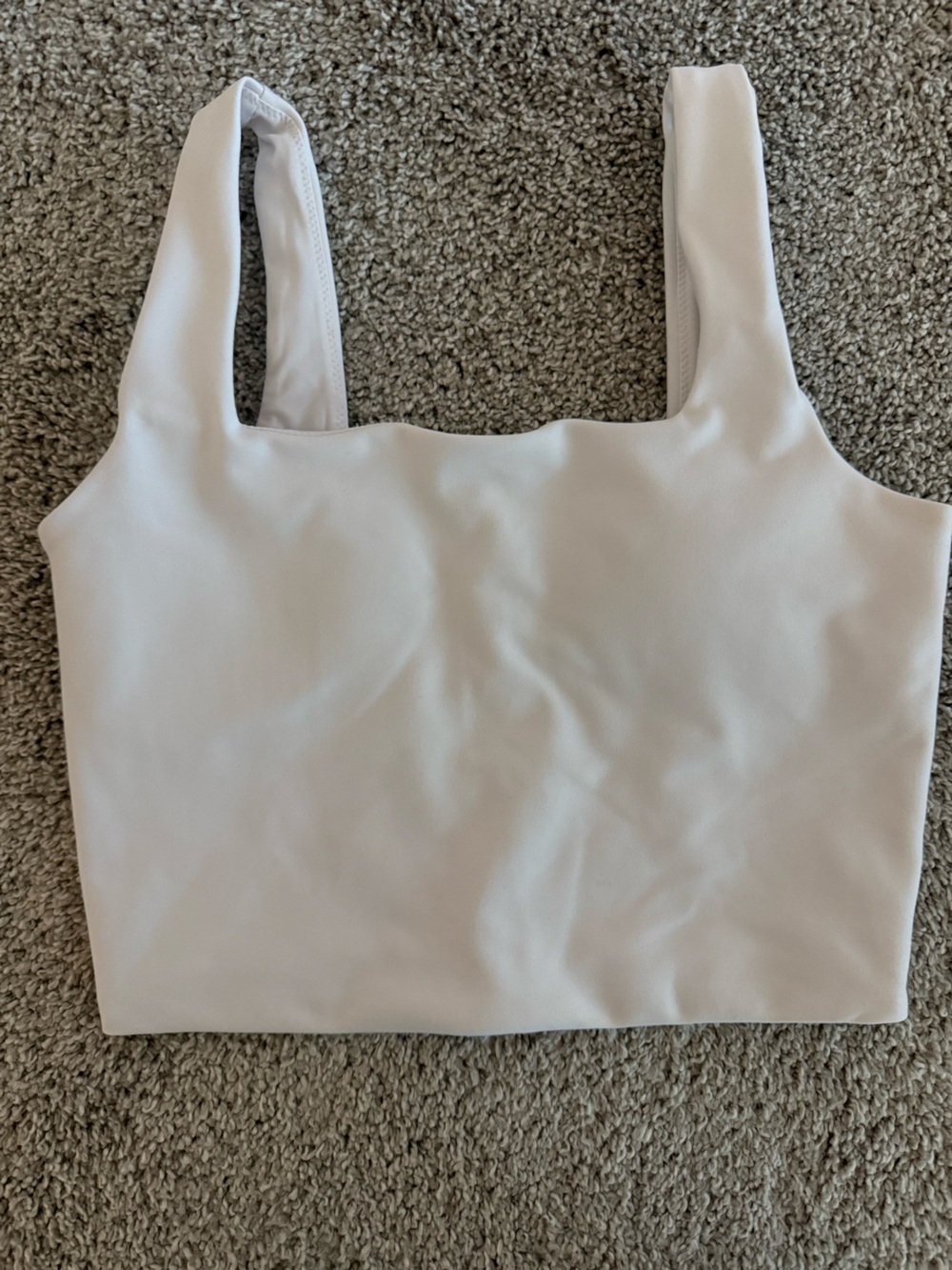 Abercrombie & Fitch YPB scultLUX White Square Neck Crop Sports Bra Top
